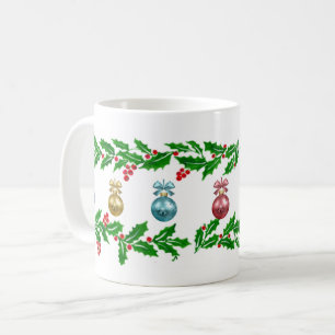Holly Ornaments Coffee Mug