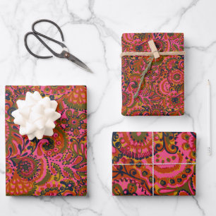 Holly Paisley Print Wrapping Paper