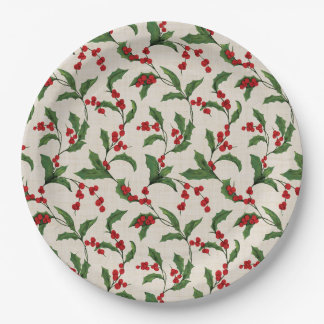 Holly Paper Plate