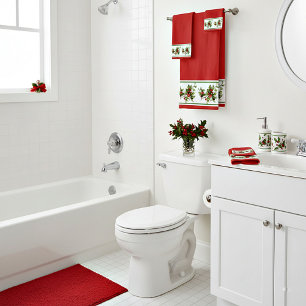 Holly pattern bath towel set