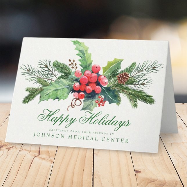 Holly Pine & Berry | Medical Holiday Greetings (Creator Uploaded)