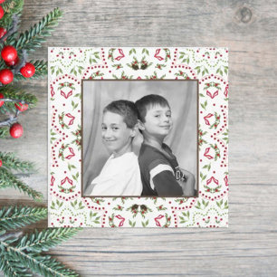 Holly Pine Christmas Photo Card Classic 1 Photo