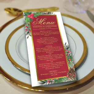 Holly & Pine Elegant Christmas Holiday Wedding Menu