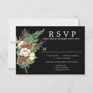 Holly Pine Winter Wedding RSVP Meal Options