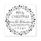 Holly & Pine Wreath Script Name & Return Address