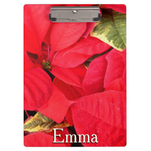Holly Point Poinsettias Christmas Holiday Floral Clipboard