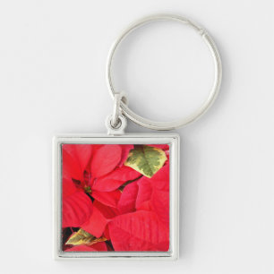 Holly Point Poinsettias Holiday Floral Key Ring