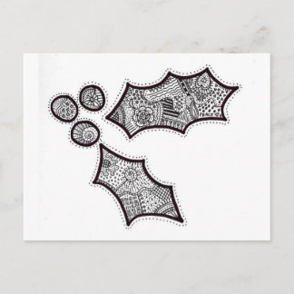 Holly Postcard in Black and White