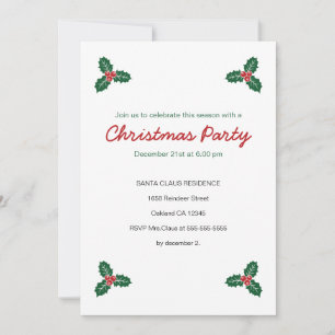 Holly & Presents Christmas Party Invitation