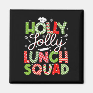Holly Retro Jolly Lunch Squad Cafeteria Lunch Lady Magnet