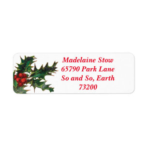 Holly Return Address Label
