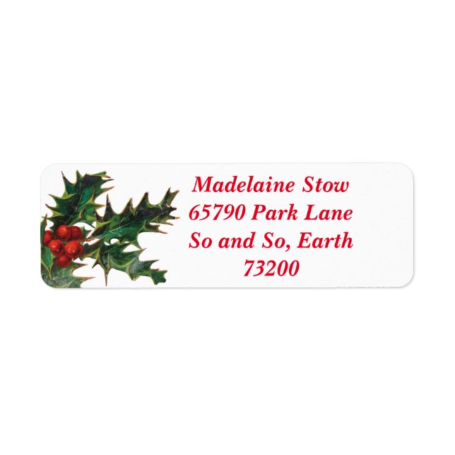 Holly Return Address Label (Front)