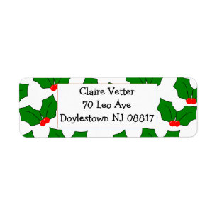 Holly Return Address Label