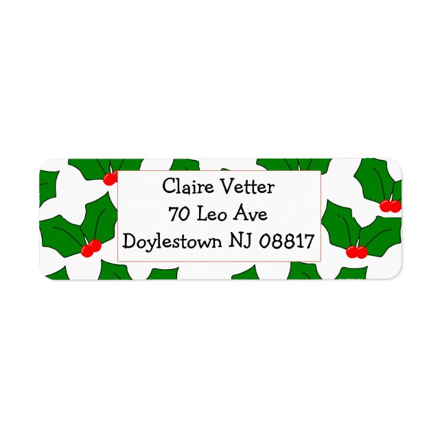 Holly Return Address Label (Front)