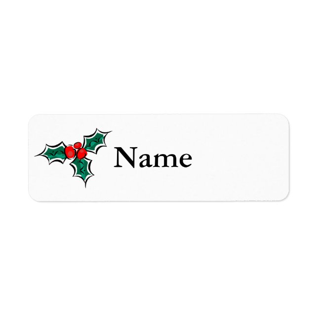 Holly Return Address Label (Front)