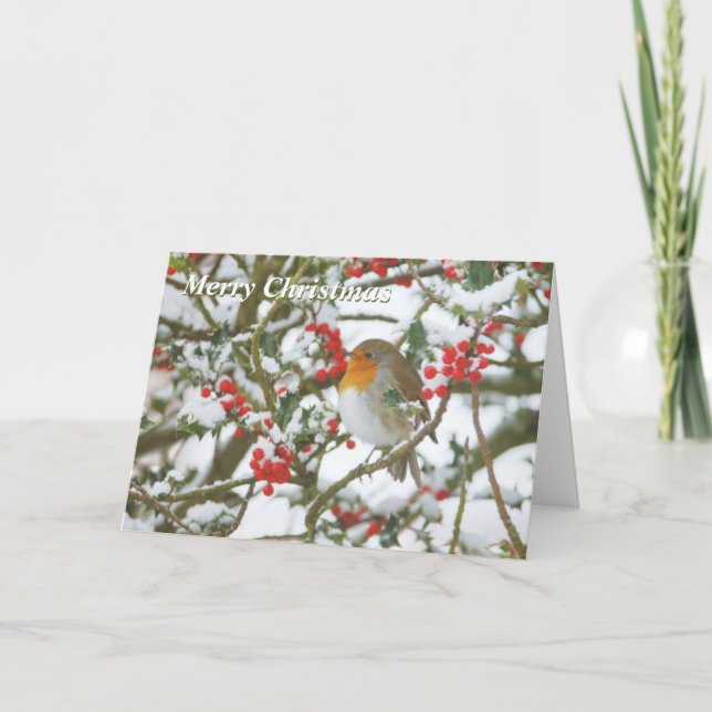 Holly & Robin Christmas Card (Front)