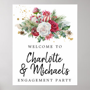Holly Rose Gold Engagement Party Poster