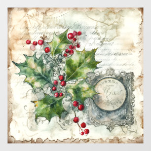 Holly Shabby Window Cling