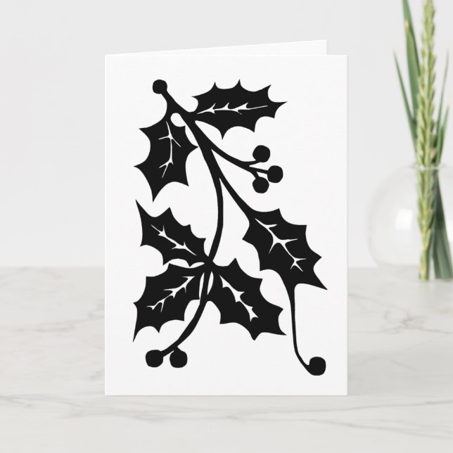 Holly Silhouette - Greeting Card (Front)