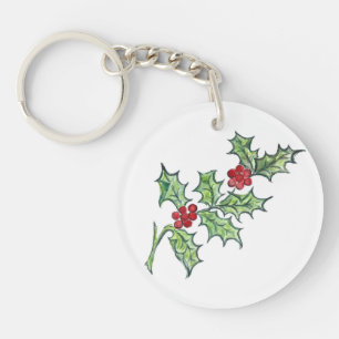 Holly Sprig on a keychain