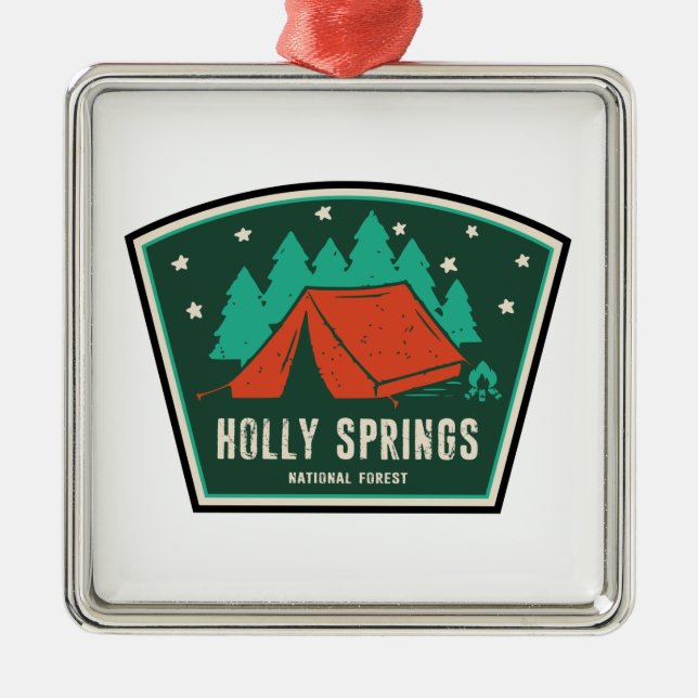 Holly Springs National Forest Mississippi Camping Metal Ornament (Front)
