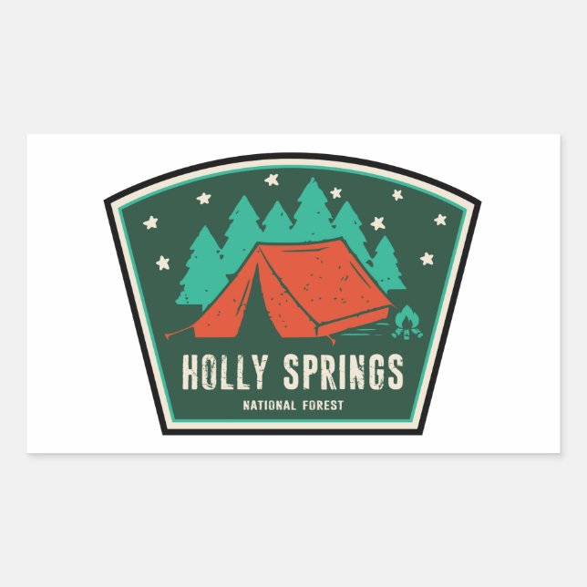 Holly Springs National Forest Mississippi Camping Rectangular Sticker (Front)