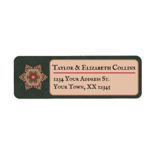 Holly Star Green Address Labels