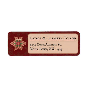 Holly Star Red Address Labels