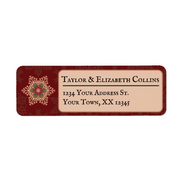 Holly Star Red Address Labels (Front)