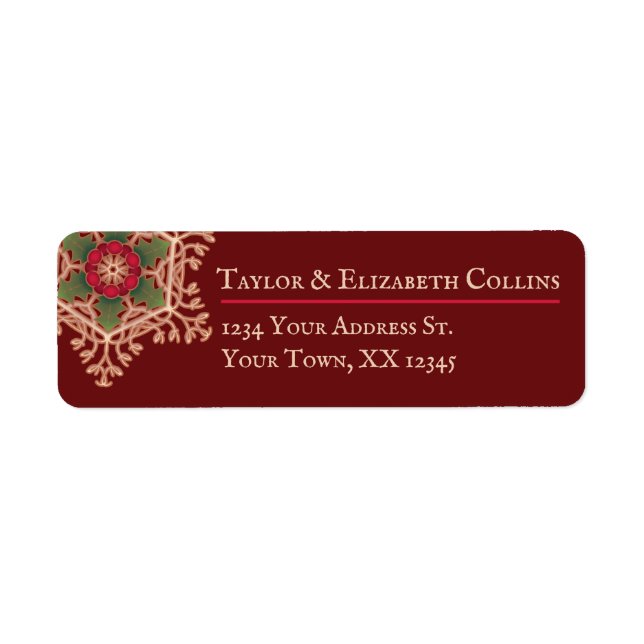 Holly Star Red Address Labels (Front)