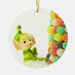 Holly the Pixie Elf Ceramic Ornament