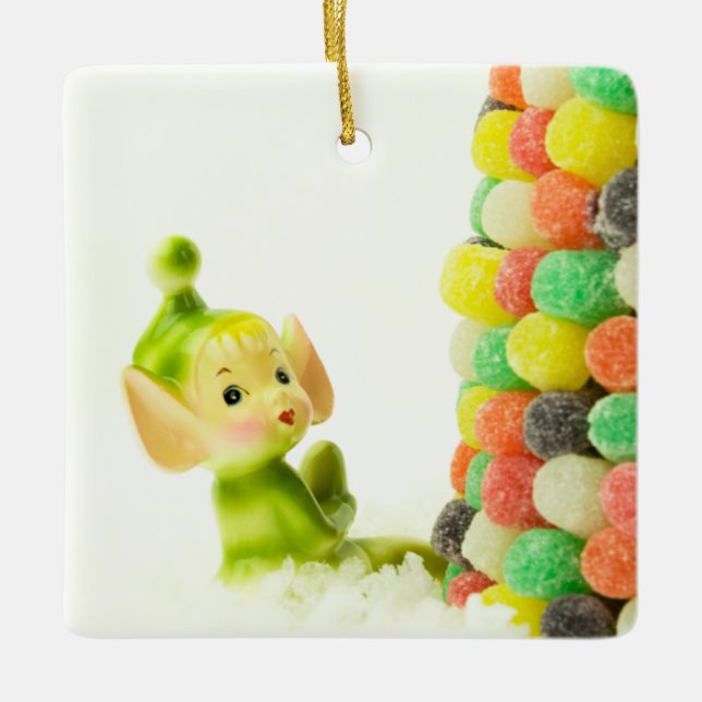 Holly the Pixie Elf Ceramic Tree Decoration (Front)