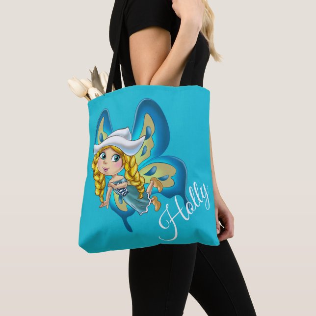 Holly the Social Butterfly Tote Bag (Close Up)