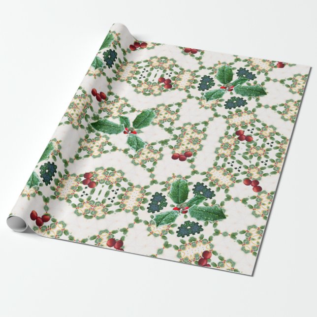 Holly time wrapping paper (Unrolled)