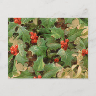 Holly Tree Christmas Holiday Vintage