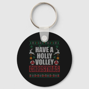 Holly Volley Volleyball Ugly Christmas Xmas Mens W Key Ring