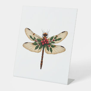 Holly Winged Dragonfly Pedestal Sign