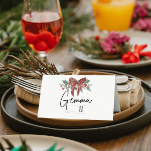 Holly with Bow Place Cards