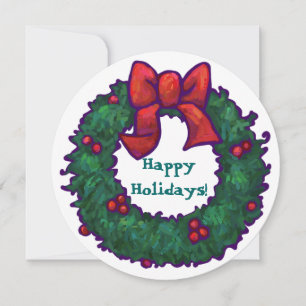 Holly Wreath Holiday Party Invitation