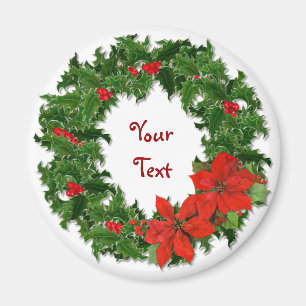 Holly Wreath Traditions Magnet