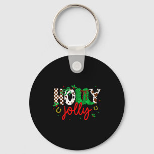 Holly Xmas Jolly Coquette Christmas Western Cowboy Key Ring