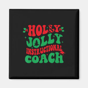 Holly Xmas Jolly Instructional Coach Christmas Coa Magnet