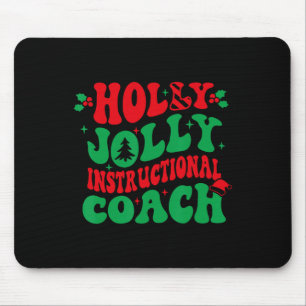 Holly Xmas Jolly Instructional Coach Christmas Coa Mouse Pad