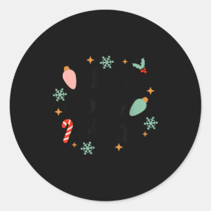 Holly Xmas Jolly Mini Christmas Baby Vintage Xmas  Classic Round Sticker