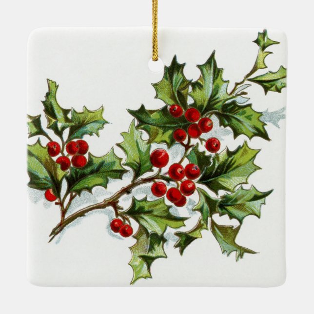 HollyBerries20150801 Ceramic Tree Decoration (Back)