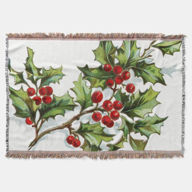 HollyBerries20150801 Throw Blanket (Front)