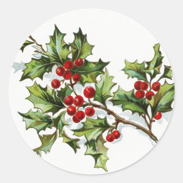 HollyBerries20150802 Classic Round Sticker (Front)