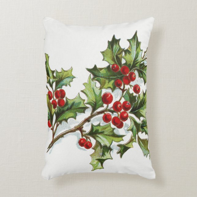 HollyBerries 001 Decorative Cushion (Front(Vertical))