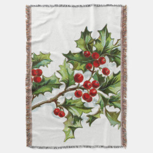 HollyBerries 001 Throw Blanket