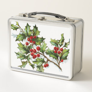 HollyBerries 002 Metal Lunch Box